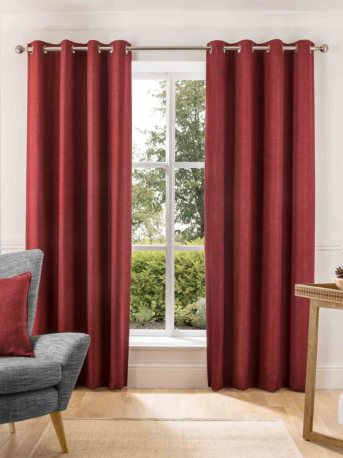 Red Harlow Blackout Eyelet Curtains Ponden Home