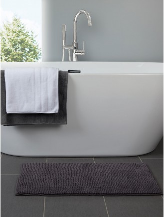 Chenille Bobble Bathmat Charcoal