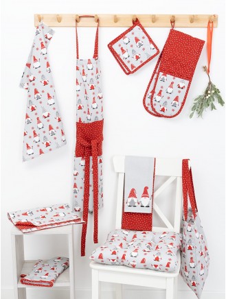 Gonks Print Cotton Grey Single Oven Glove