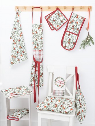 Robin Print Cotton Red 2-Pack Potholders