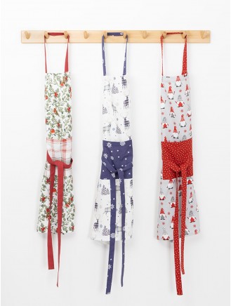 Stag Print Cotton Navy Apron