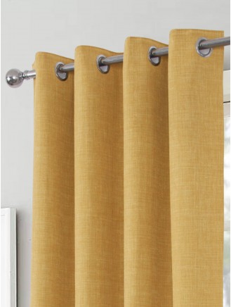 Ochre Harlow Blackout Eyelet Curtains