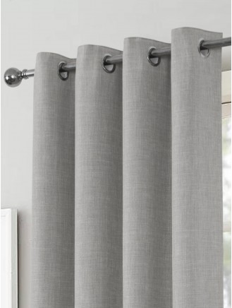 Grey Harlow Blackout Eyelet Curtains
