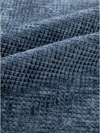 Blue Waffle Chenille Blackout Eyelet Door Curtain