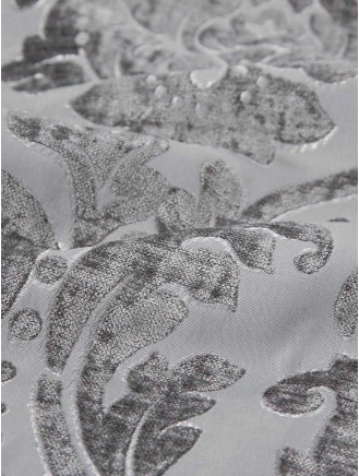 Silver Valencia Jacquard Eyelet Door Curtain