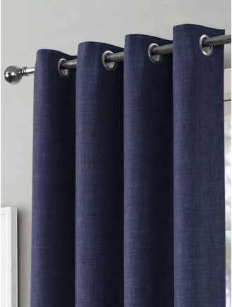 Navy Harlow Blackout Eyelet Curtains