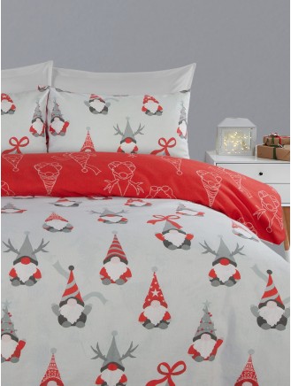 Rudy Gonks Print Brushed Grey Duvet Set