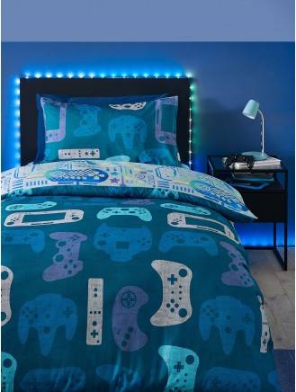 Catherine Lansfield Kids Gamer So Soft Grey Duvet Set