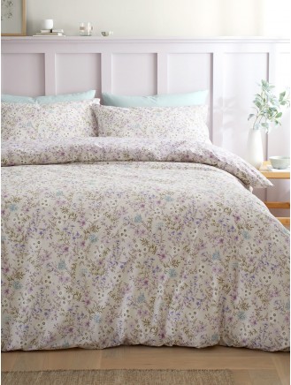 Bianca Ditsy Floral 200 Thread Count Cotton Percale Lilac Duvet Set