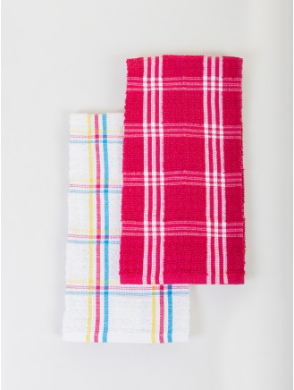 Bright Check 2 Pack Tea Towels