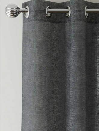 Crete Voile Panel Charcoal