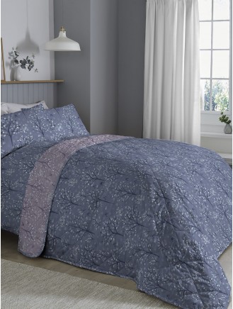 Oakley Tree Print Easy Care Blue Bedspread