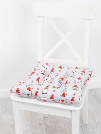 Gonks Print Cotton Grey Seat Pad