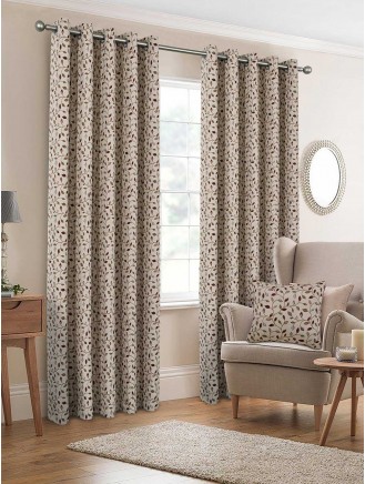 Red Sherbourne Jacquard Eyelet Curtains