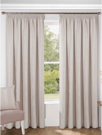 Champagne Velvet Stripe Pencil Pleat Curtains
