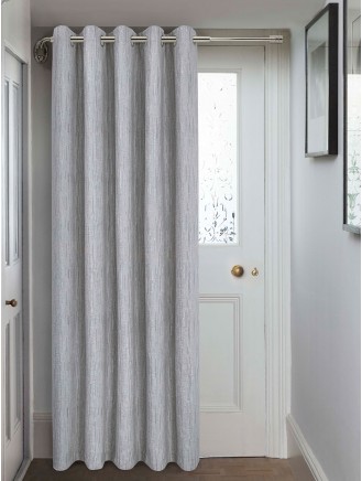 Silver Corsica Eyelet Door Curtain