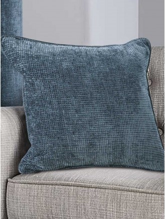 Blue Waffle Chenille Large Cushion