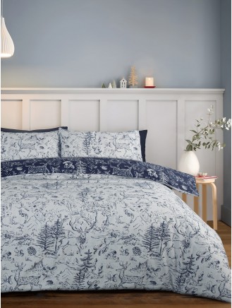 Dakota Stag Print Brushed Grey Duvet Set