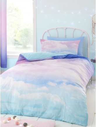 Catherine Lansfield Kids Ombre Rainbow Clouds Pastel Duvet Set