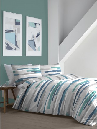 Fusion Clifton Abstract Teal Duvet Set