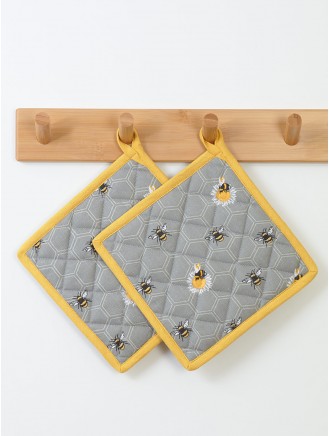 Bees 2 Pack Pot Holders