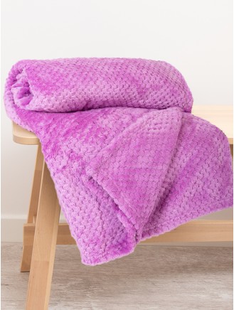 Orchid Waffle Fleece Throw